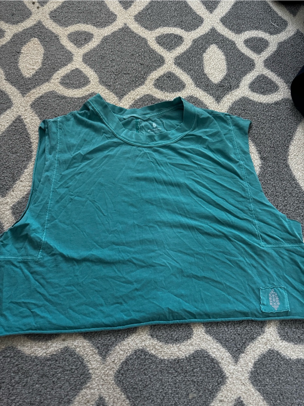 FP Movement by Free People Teal Crop Muscle Tank Top